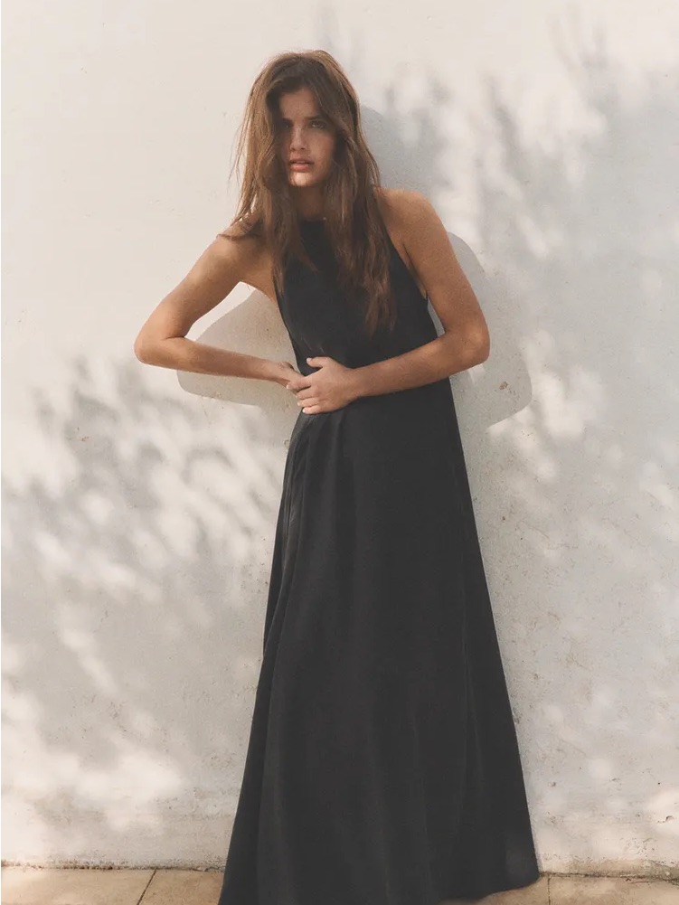 Zara Black Sleeveless Maxi Dress